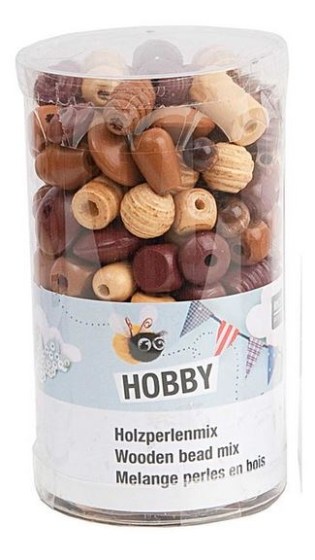 Holzperlenmix natur 200g